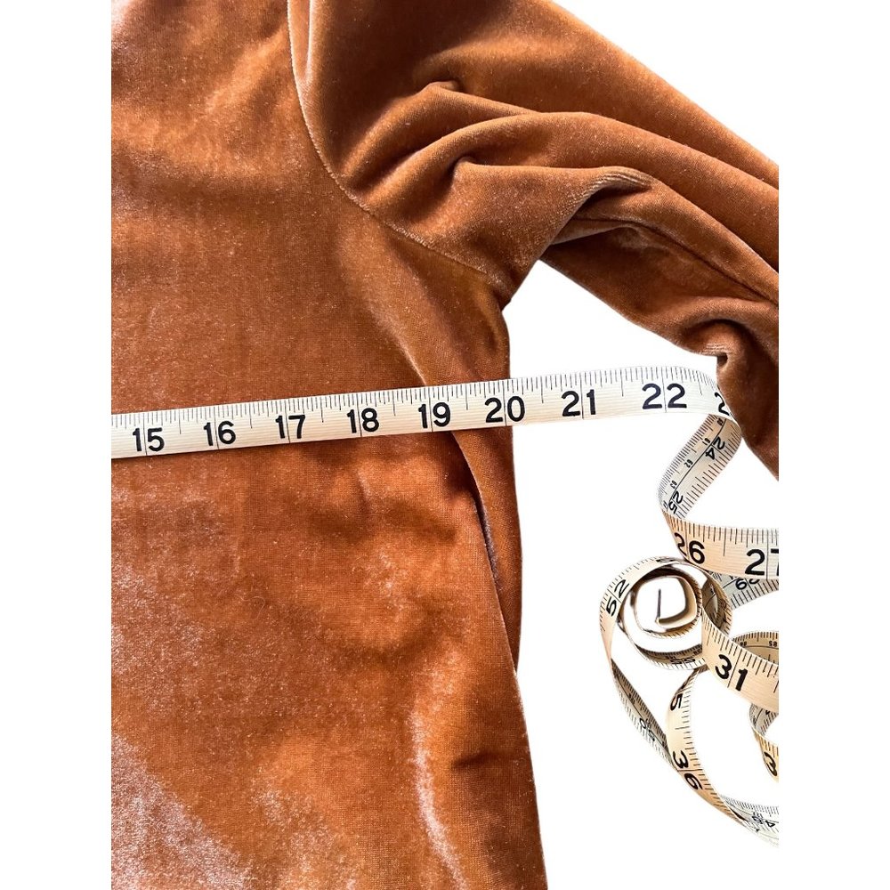 Maxi Dress Small Gold Velour Long Sleeve - Picture 9 of 9
